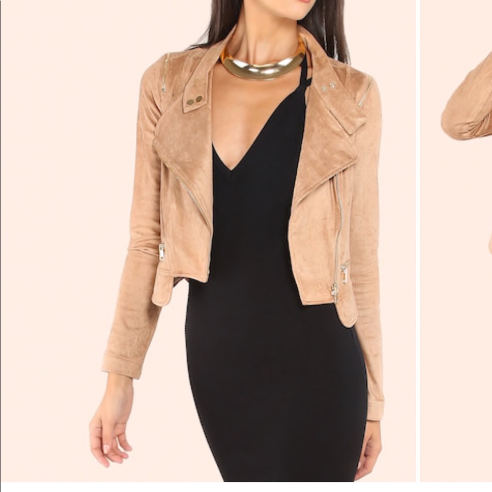 Suede look moto jacket NWOT